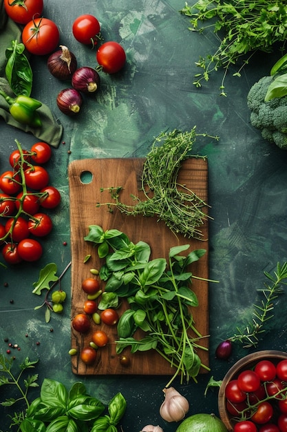 Fresh ingredients arranged