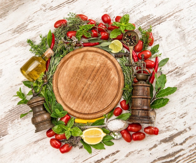 Dish on wooden board